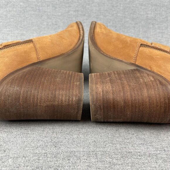 Steve Madden Boots Womens 8.5 Tan Leather Buckle Heel Boho Western Cowgirl Ankle - Picture 11 of 16